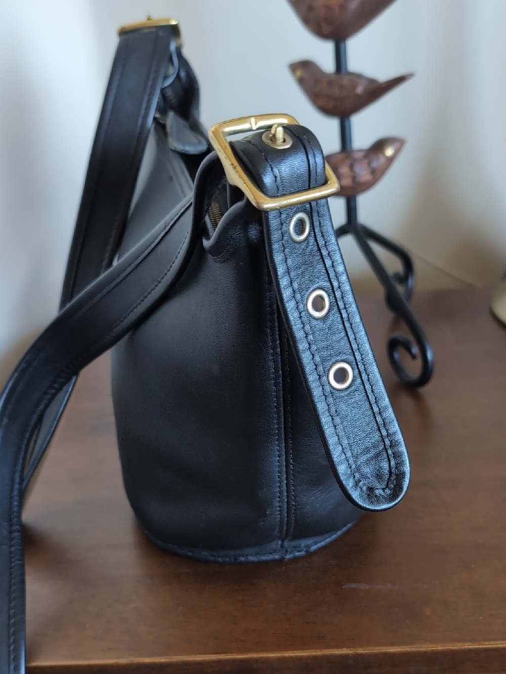Coach Vintage ♣Maggie Bucket Bag- Black Round Feeder Shoulder/ Crossbody USA - Picture 7 of 16